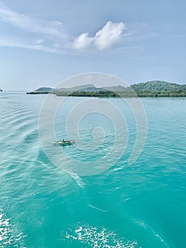 Beautifull small boat in the sea ocean