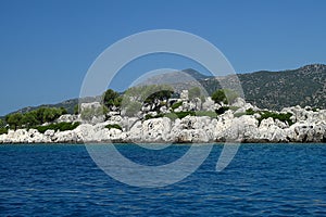 Beautifull soft clouds and blue sky beach water