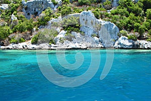 Beautifull soft clouds and blue sky beach water