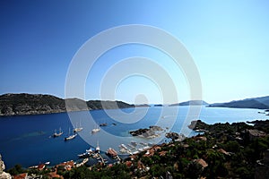 Beautifull soft clouds and blue sky beach water