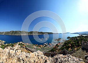 Beautifull soft clouds and blue sky beach water