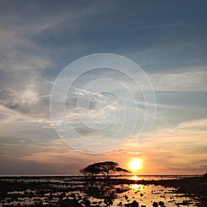A beautifull sunset in gili trawangan lombok photo