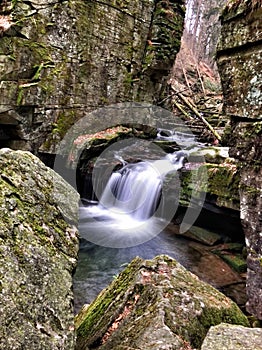 beautifull waterfall in the rock mountain photo
