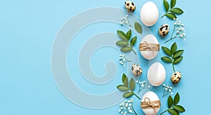 A beautifully arranged Easter display with eggs