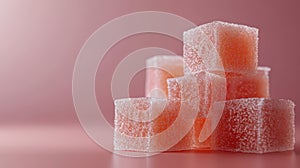 Turkish Delight on Soft Pink Gradient Background