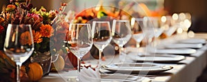 A Beautifully Arranged Table Ready For A Meal Space For Text