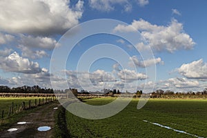 Beautifully cloudy spring skies over cultivated landscape