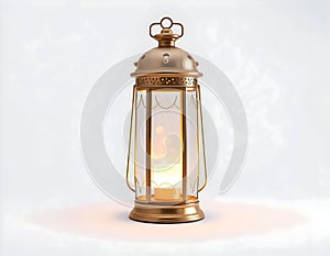 golden lantern with candle light - generated using ai