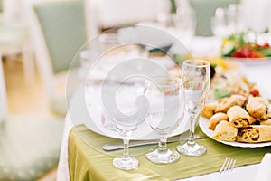 Beautifully decorated catering banquet table