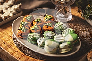 Beautifully decorated Christmas macarons