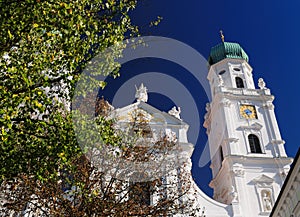 Beautifully Decorated Facade Of The St. Stephan Cathedral In Passau Germany On A Beautiful Sunny Autumn Day