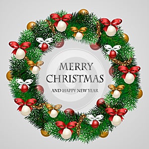 Beautifully Decorated Holiday Christmas Wreath photo