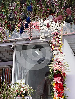 Beautifully decorated Mata Vaishno Devi Temple, Katra, during the Navratra festival