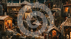 Beautifully decorated nativity scenes depict the story of the birth of Jesus a significant and meaningful aspect of photo