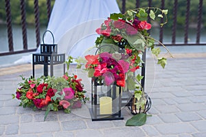 Beautifully decorated outdoor hanging lantern