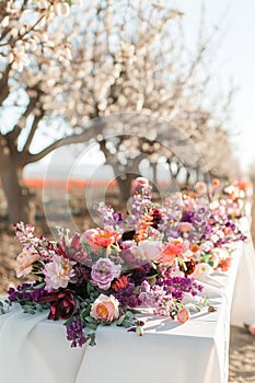 A beautifully decorated outdoor table.