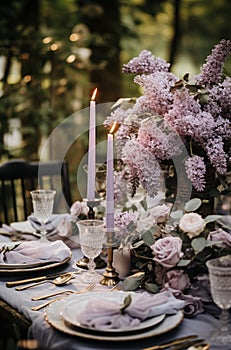 A beautifully decorated outdoor table.