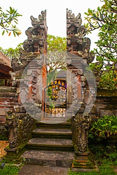 Beautifully decorated with traditional Balinese entrance to the house Ubud