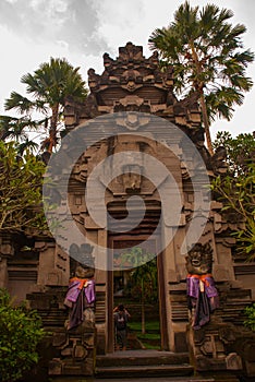 Beautifully decorated with traditional Balinese entrance to the house Ubud