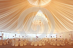 Beautifully decorated wedding restaurant