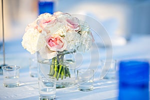 Beautifully decorated wedding table photo