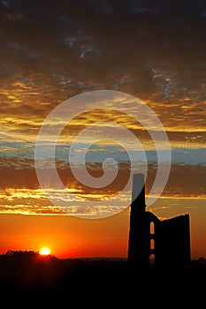 An abandoned Cornish mining engine house