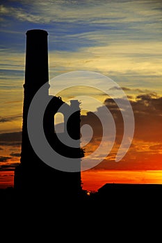 An abandoned Cornish mining engine house
