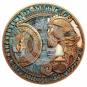 Beautifully designed ancient coin reflecting the time period it originated from