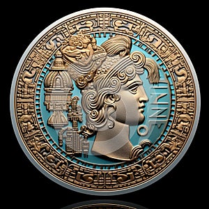 Beautifully designed ancient coin reflecting the time period it originated from