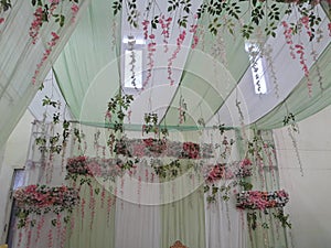 Beautifully designed entrance in marriage hall