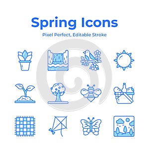 Beautifully designed spring vectors, farming, gardening and agriculture icons set