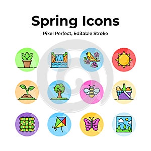 Beautifully designed spring vectors, farming, gardening and agriculture icons set