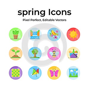 Beautifully designed spring vectors, farming, gardening and agriculture icons set