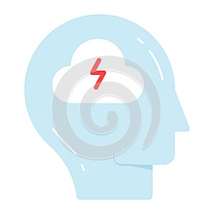 Beautifully designed vector of mental energy, brain power