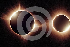 Beautifully diverging light from solar corona during total eclipse