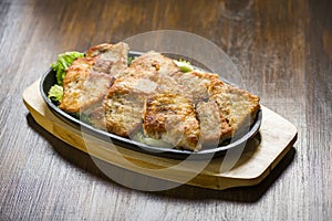 beautifully fried pieces of pork