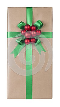 Beautifully giftwrapped present isolated