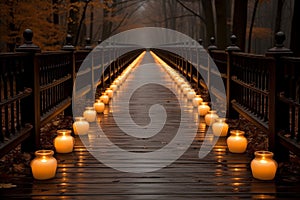 Beautifully illuminated 3d rendering of majestic bridge spanning across a tranquil river