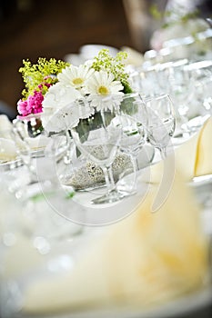 Beautifully laid wedding table photo