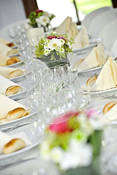 Beautifully laid wedding table photo