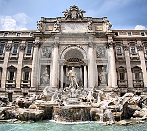 The Beautifully Ornate Trevi Fountain in Rome, Italy