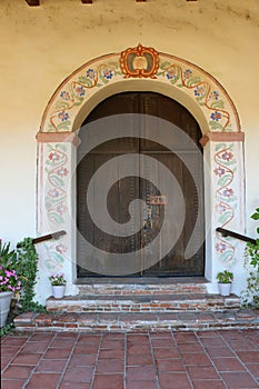 Beautifully painted church door, Mission San Antonio de Padua, Jolon, CA.