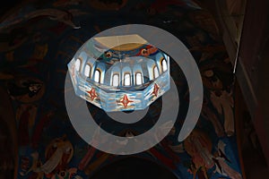 Beautifully painted walls of the Basilica of Santa Rita da Cascia in Italy photo