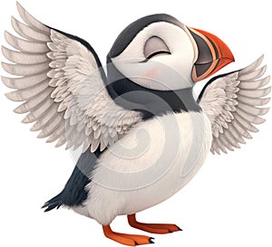 Atlantic Puffin in graceful stance, showcasing stunning elegance. photo
