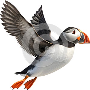 Atlantic Puffin in graceful stance, showcasing stunning elegance. photo