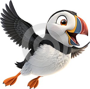 Atlantic Puffin in graceful stance, showcasing stunning elegance. photo