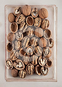 Beautifully presented walnuts on old book pages