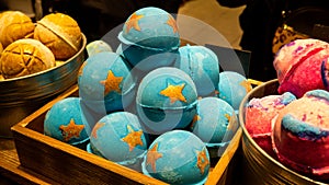 Beautifully put up for sale turquoise bath bombs