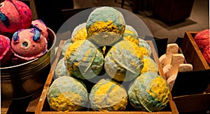 Beautifully put up for sale turquoise bath bombs photo
