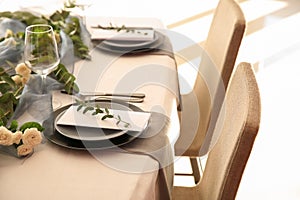 Beautifully served festive table